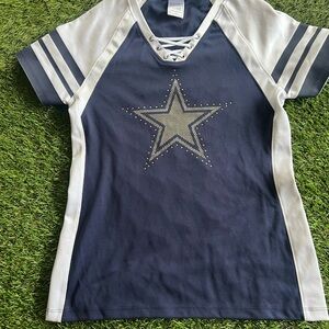 NFL Women Dallas Cowboys Navy and White Star Jersey